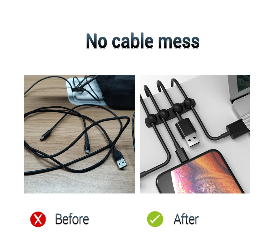 PZOZ мобильный телефон кабельный зажим кремнезема Кабельный организатор USB кабель управление зажим для намотки настольная рабочая станция провода шнур протектор