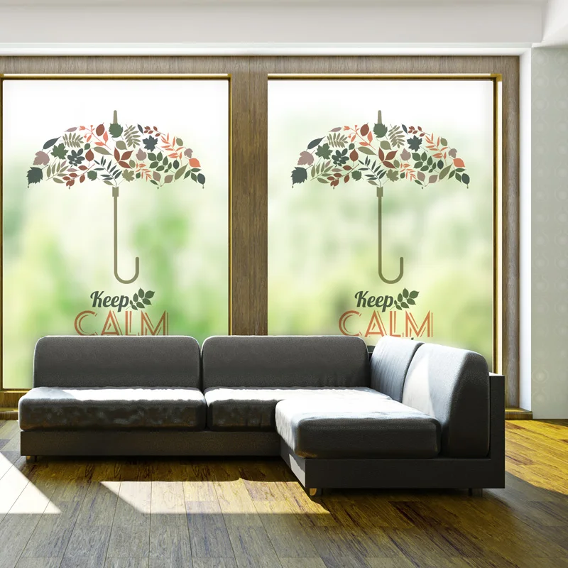 2019 Новый скандинавский модный стеклянный стикер листья зонтик креативное окно