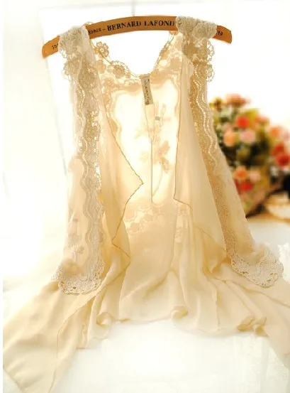 Женский кружевной кардиган в Корейском стиле милый двухслойный шифоновый жилет