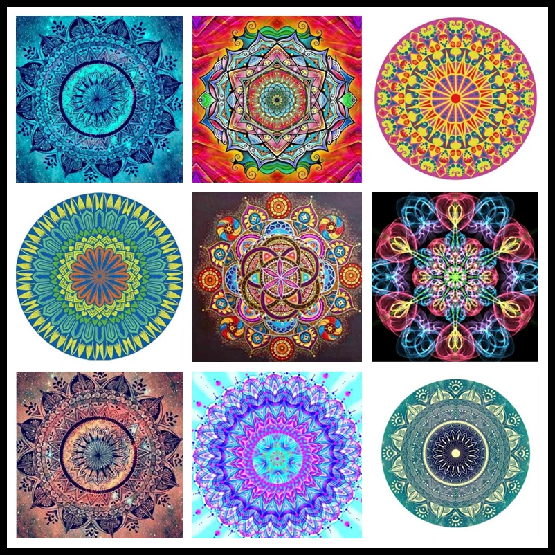 kexinzu Full Square Drill 5D DIY Diamond Painting &quotReligion Mandala&quot Handmade 3D Embroidery Cross Stitch Mosaic Decor kit Gift | Дом и