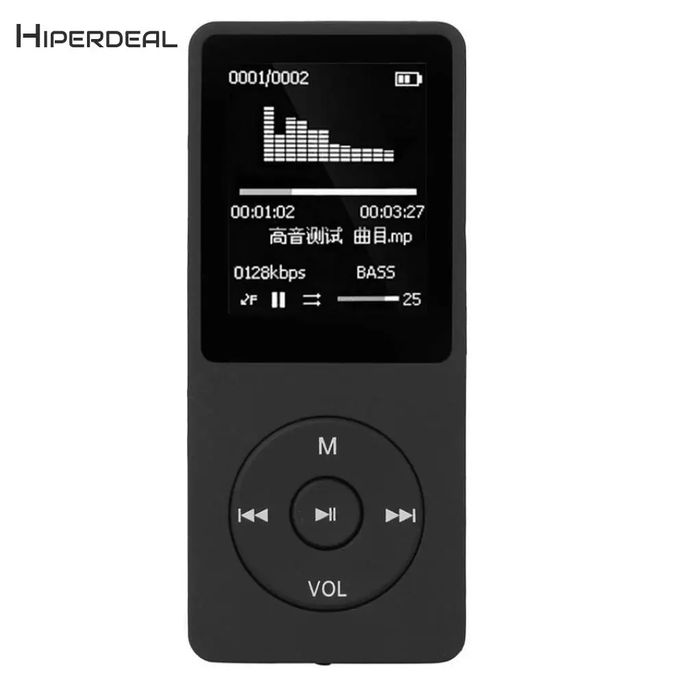 Черный mp3 плеер Hifi fm рекордер портативный USB ЖК экран медиаплеер с поддержкой Micro SD