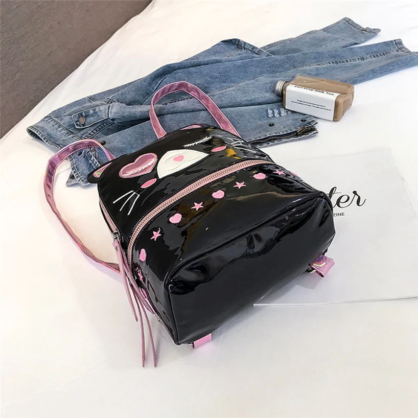 Aelicy милый кот мультфильм рюкзаки для женщин Мода Новые милые школьные сумки для девочек мода лазер личности лазерные рюкзаки водонепроницаемый