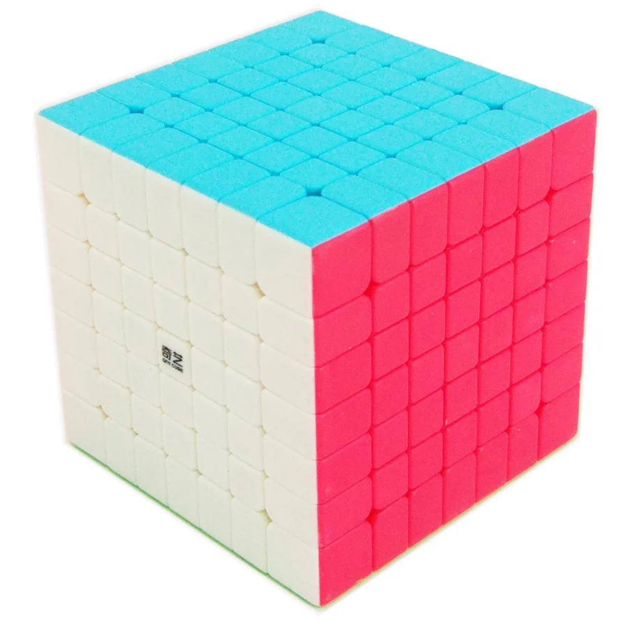 7x7 solid color QiYi квадратный магический куб 2x2 3x3 4x4 5x5 6x6 7x7 сплошной белый черный стикер конкурс скоростной куб головоломка для детей начинающих - Цвет: 7x7 solid color