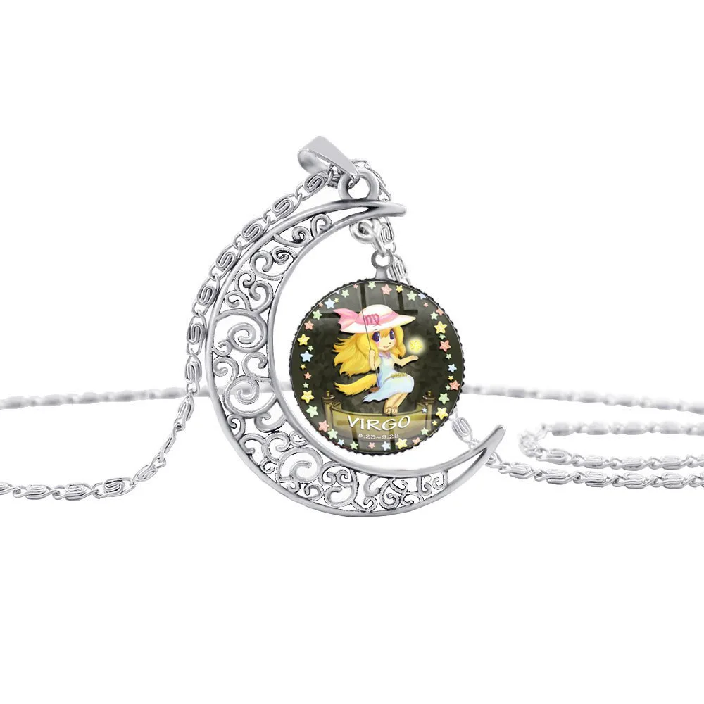 Новый мультфильм Аниме 12 Созвездие Логотип Подвеска в виде полумесяца полый луна