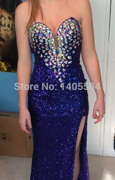 sheath Vestido de festa crystals formatura dresses split beads Prom Dresses sexy sheer Party Gown Hot 2015 New arrival vestidos | Свадьбы и