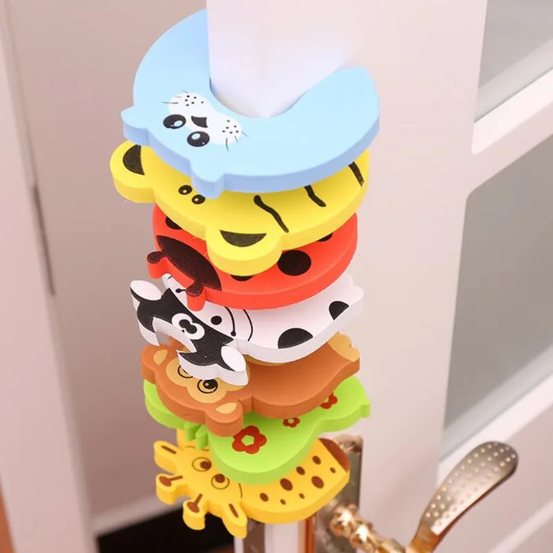 Protecci&oacute;n de seguridad infantil para beb&eacute;, tarjeta de seguridad de Animal lindo, Tope de puerta para beb&eacute;, cuidado de reci&eacute;n nacido, bloqueo de Protecci&oacute;n de Ni&ntilde;os-1