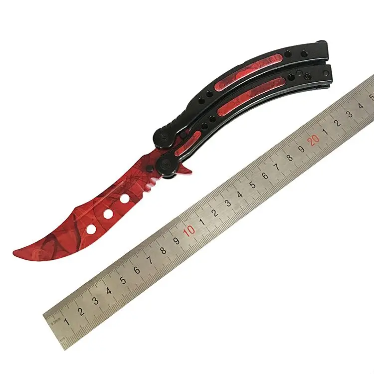 CS GO бабочка в ноже бабочка тренировочный нож из нержавеющей стали Karambit складной нож Лезвие подарок+ отвертка много стилей