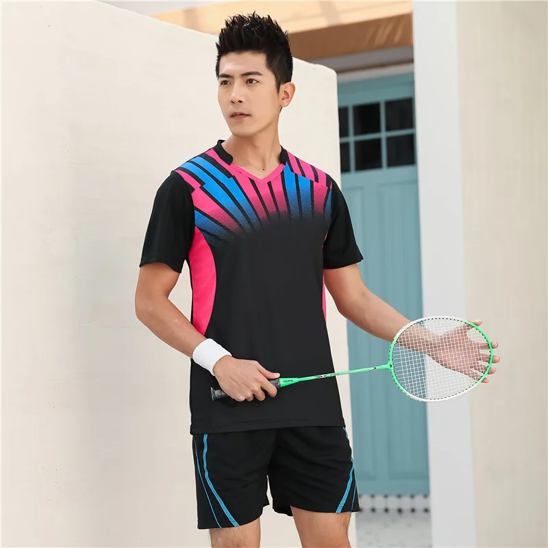 Men shirts 2 Летняя Мужская и Женская теннисная Джерси, дышащая теннисная одежда, теннисная рубашка для настольного тенниса, одежда для бадминтона, футболки для пинг-понга, спортивная одежда - Цвет: Men shirts 2