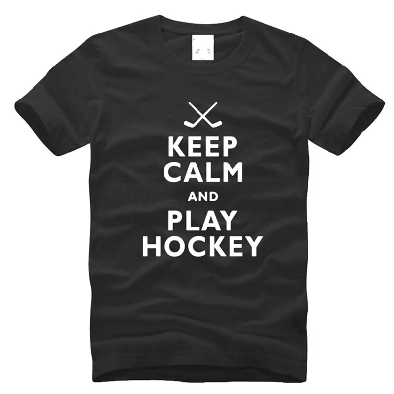 Женская футболка с принтом Keep Calm and Play Hockey Tumblr новинка 2018 хлопковая короткими