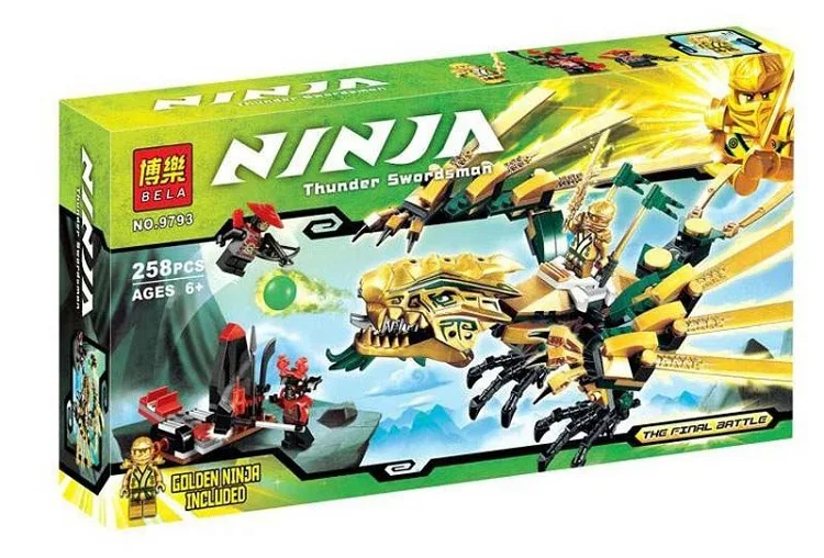 Bela Ninjagoes золотой дракон строительный комплект совместим с Legoingly 70503 Кирпичи