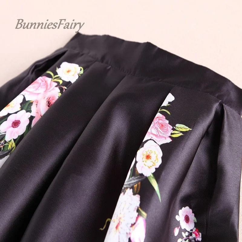 Винтажная черная Макси юбка с цветочным принтом 2020 см|black maxi skirt|designer skirtsmaxi skirt |