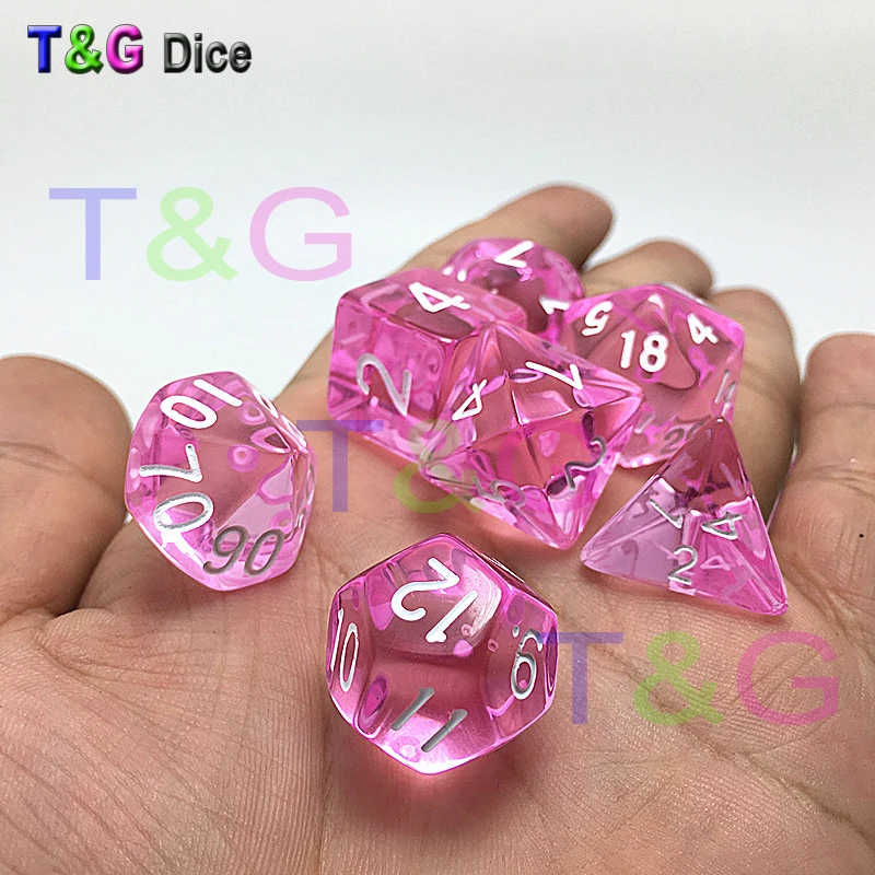 Новые конфеты цвет розовый кости 7 шт для dnd TRPG игры подарок на день рождения|dnd