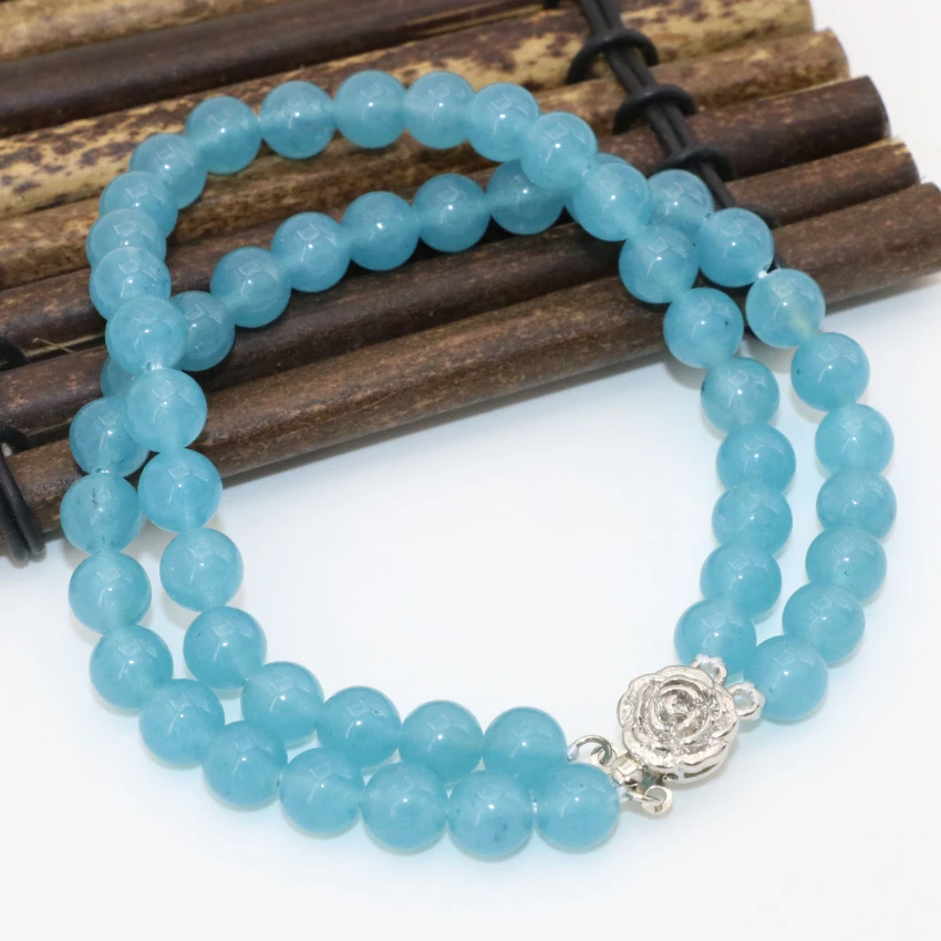 Оптовая цена в богемном стиле 6 мм синий камень нефриты круглые бусины халцедон 2