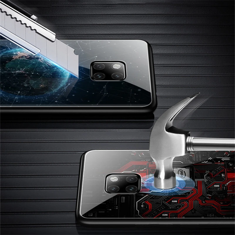 Стеклянный чехол Aixuan для Huawei Mate 20 Pro 20X с рисунком из закаленного стекла