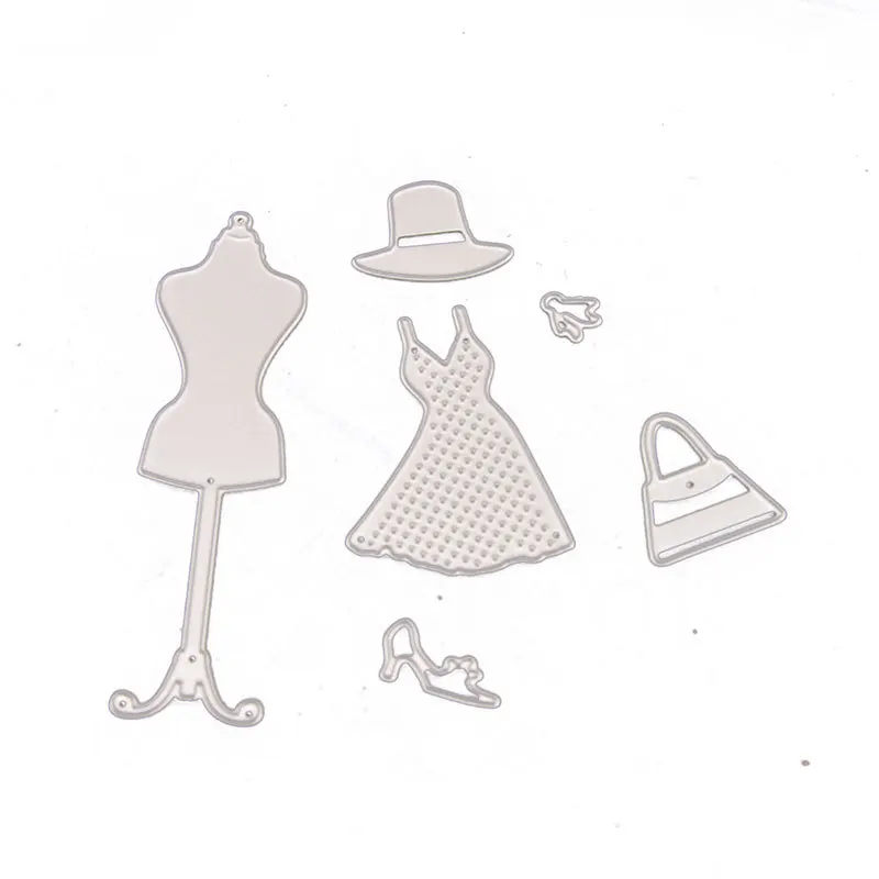 

Dress Women Set Stencil Metal Cutting Dies for DIY Scrapbooking Stamp Paper/photo Cards Embossing Dies Card Making Dies