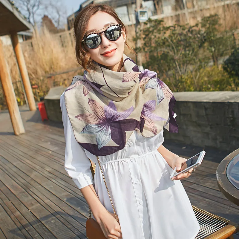 Thin Chiffon Silk Scarf Fashion Scarves Spring And Autumn Bandana Accessories Women's Summer Scarfs Luxury Brand | Аксессуары для