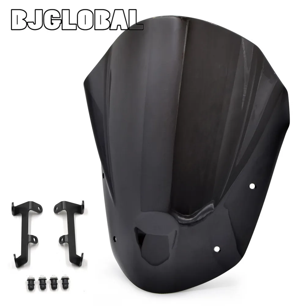 

Лобовое стекло для мотоцикла BJGLOBAL, ABS, с болтами, кронштейн для Yamaha MT09 FZ09 2013 2014 2015 2016, черный