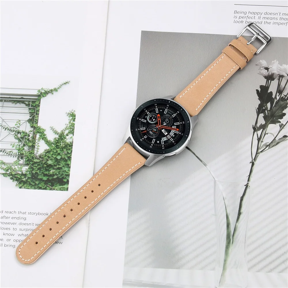 22 мм кожаный ремешок для часов samsung Galaxy Watch 46 мм ремешок для gear S3 классические часы huawei ремешок из натуральной кожи 93002