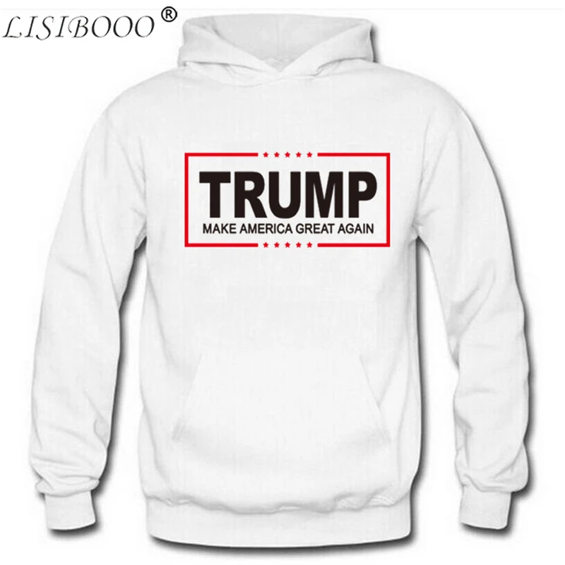 

LISIBOOO New Arrival Mens Hooded Hoodies Trump Print Hoodies Plus Velvet Men Hooded Hoodie Regular Print Male Casual Hoodie