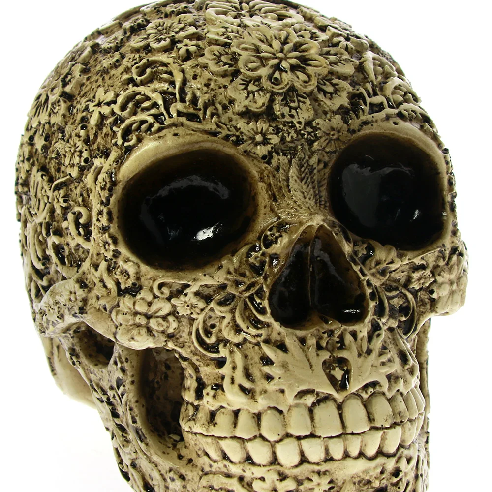 День мертвых Deorative цветочный череп статуя фигурка Dia de los muertos скелет цветок голова