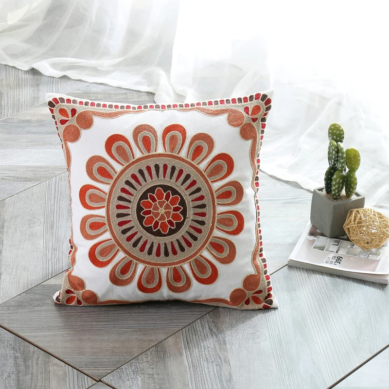 Чехол для подушки с цветочной вышивкой Boho frida 45*45 см квадратный чехол