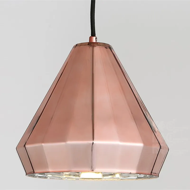 Скандинавский креативный подвесной светильник из розового золота стеклянная