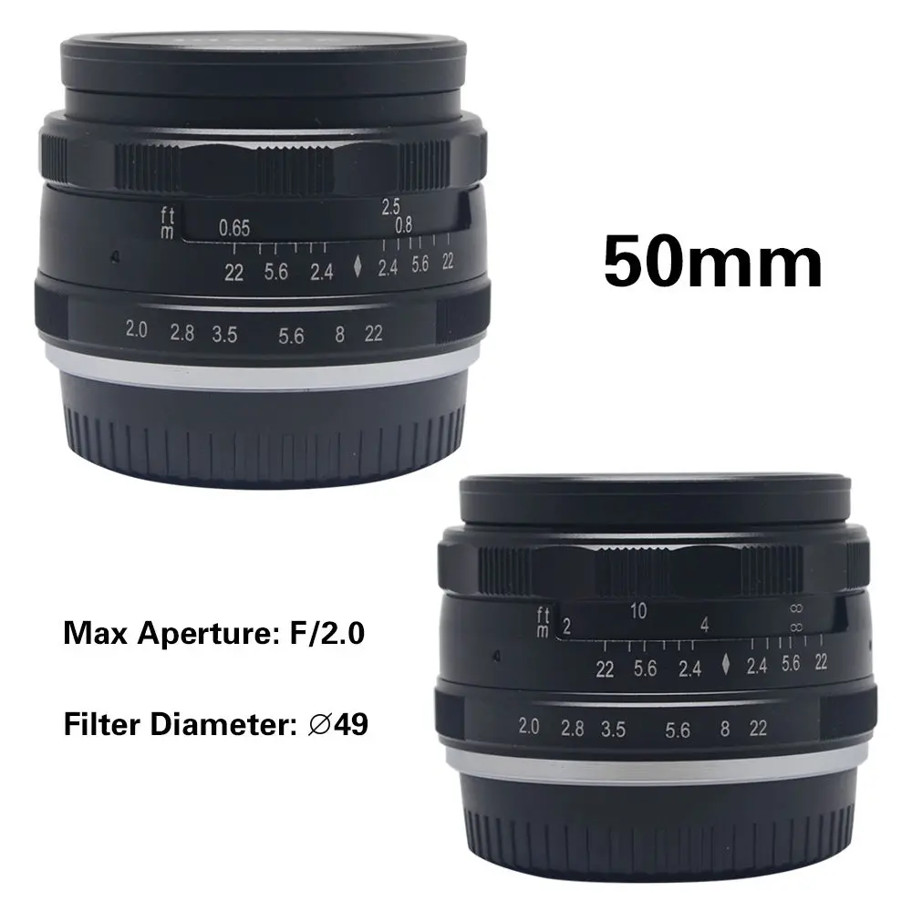 50 мм F2.0 диафрагмой и ручной фокусировкой APS-C для ЖК-дисплея с подсветкой Fujifilm X-A1 X-A2 X-E1 X-E2 X-E2S X-M1 X-T2 X-T10 Xt100 X-Pro2 камера