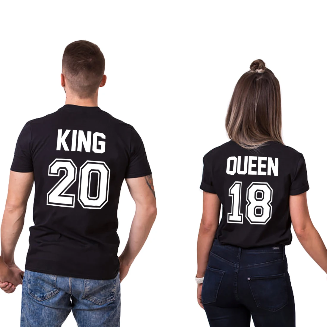 

King Queen Shirts Women Summer 2018 King 20 Queen 18 Tshirt Couples Tee Casual Men Women T Shirt Outfit For Female Tops