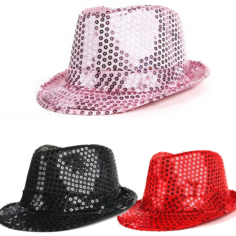 Шляпа для танцев с блестками мальчиков и девочек блестящая шляпа пайетками
