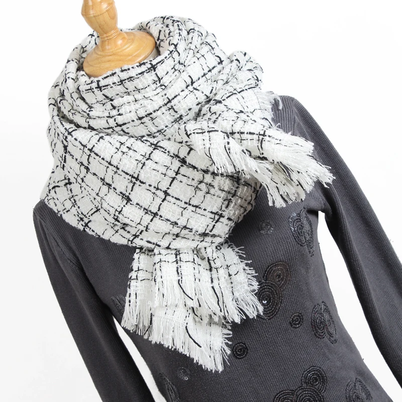 Warm Women Scarves Stoles Elegant Plaid Shawl cashmere Scarf Muslim Hijab Beach Blanket Face Shield Foulard YR008 | Аксессуары для