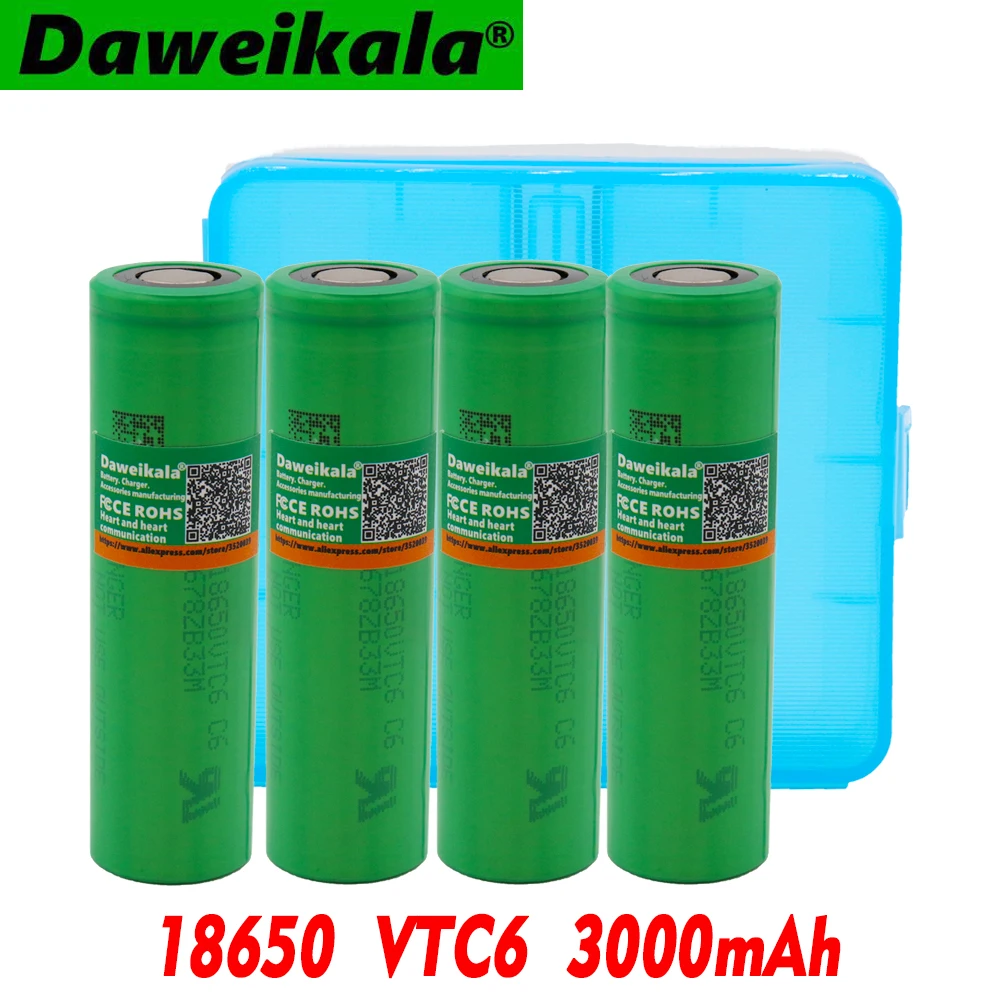 4 шт. 3 7 в 3000 мАч 18650 батарея аккумуляторная для us18650 VTC6 30A игрушечные инструменты