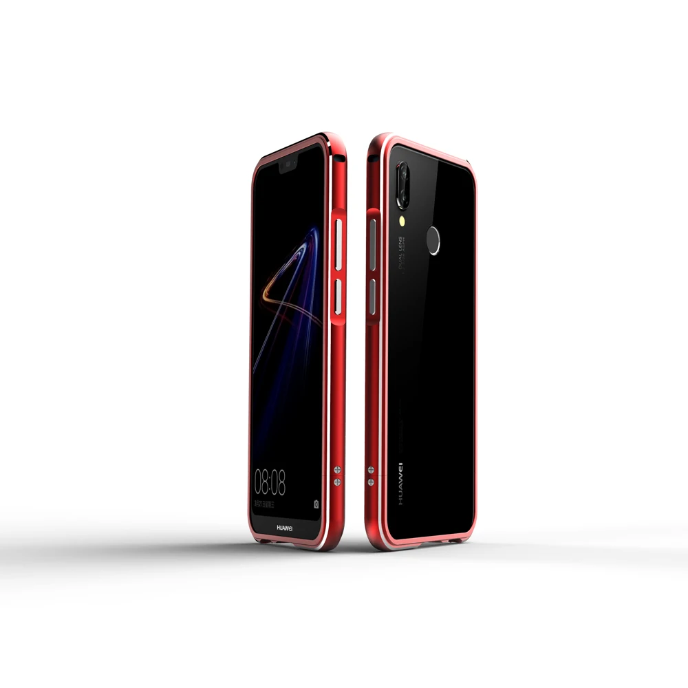 Роскошный противоударный чехол бампер для Huawei Nova 3e алюминиевая металлическая
