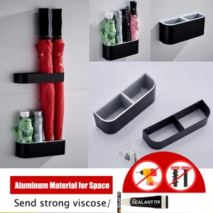 Портативный настенный держатель для зонтов, черный, однотонный, стойка-держатель для хранения