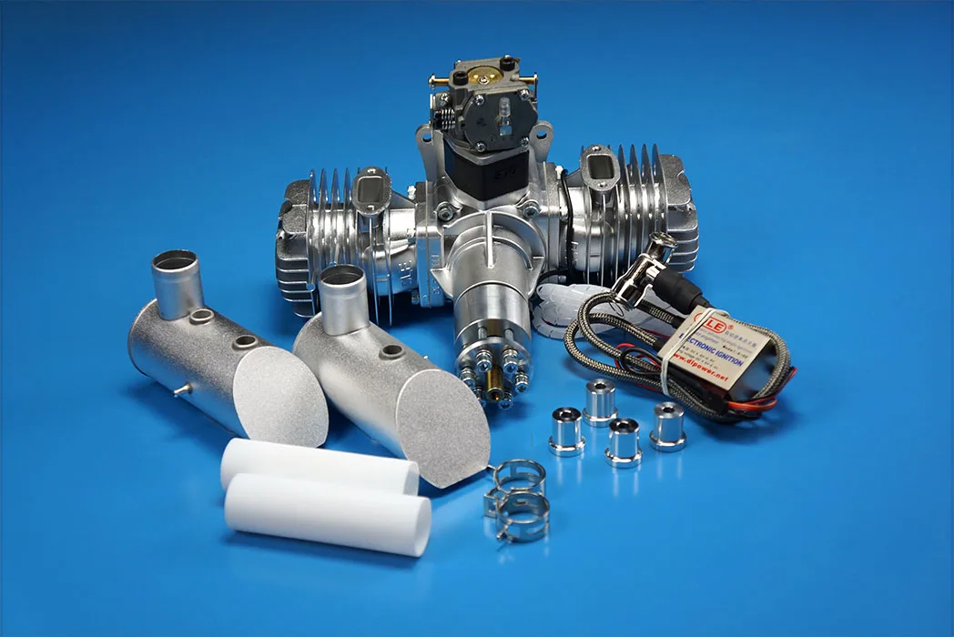 DLE111 Gasoline-Engine 111CC Two-cylinder Two stroke supporting exhaust pipe expansion | Игрушки и хобби