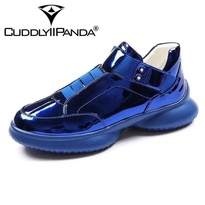Мужские кроссовки без шнуровки CuddlyIIPanda синие дышащие для прогулок на весну и