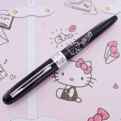black Платиновый hello kitty foutain набор ручек коробка kawaii розовый девчачий PGB-1000KT - Цвет: black