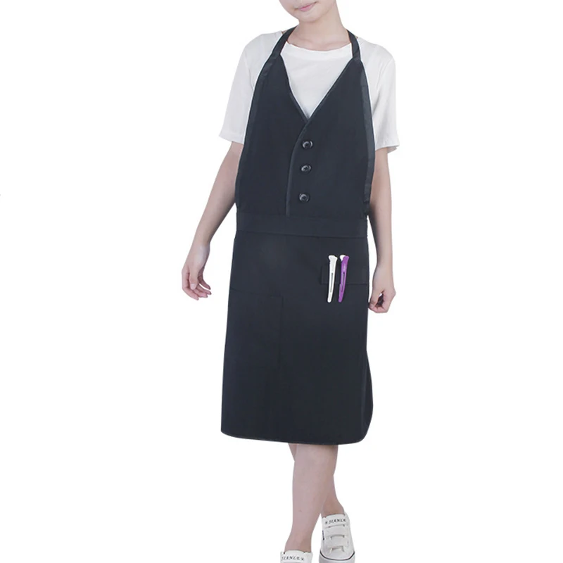 Parrucchiere Черный Модный салонный фартук для стрижки волос передняя и задняя накидка