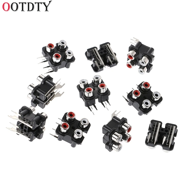 OOTDTY 10 шт. 2/4/6 отверстия RCA гнездовой разъем Стерео Аудио Видео AV
