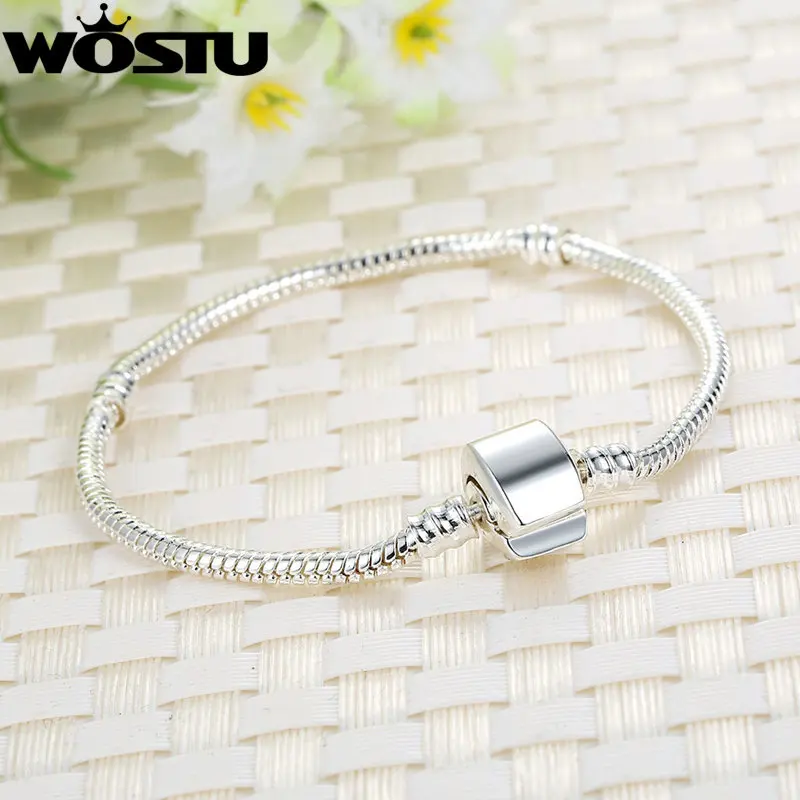 WOSTU новый дизайн змея цепочка на магните застежка Европейский Шарм бисера Fit WST