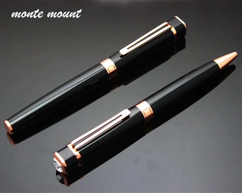 Monte mount 301 Grand шапка с бриллиантом черная Роскошная шариковая ручка среднего