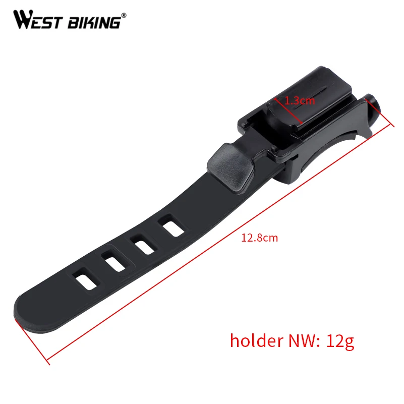 WEST BKING Bike Light Rubber Houlder Detachable Bicycle LED Flashlight Torch Mount Holder Clip Front Lamp Light Clamp Holder