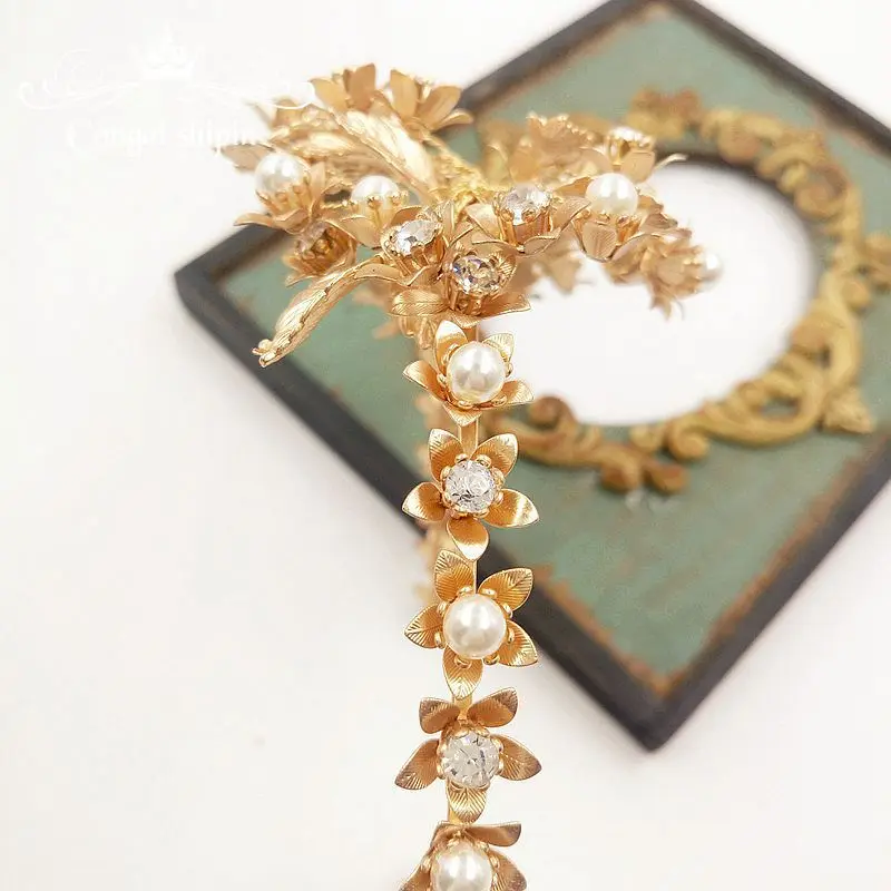 Невесты Qiumeng Европейский ретро невесты свадебное платье свадебные золотые