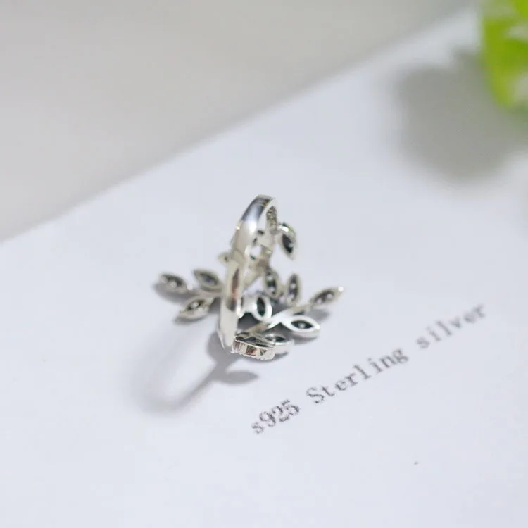LOZRUNVE original 2018 brand 925 sterling silver sieraden korean high quality zirconia leaf finger ring women wholesale | Украшения и