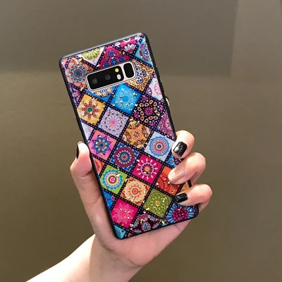 Богемный чехол для Samsung Note9 8 с мандалой и цветами телефона S10 S9 Plus защитный из