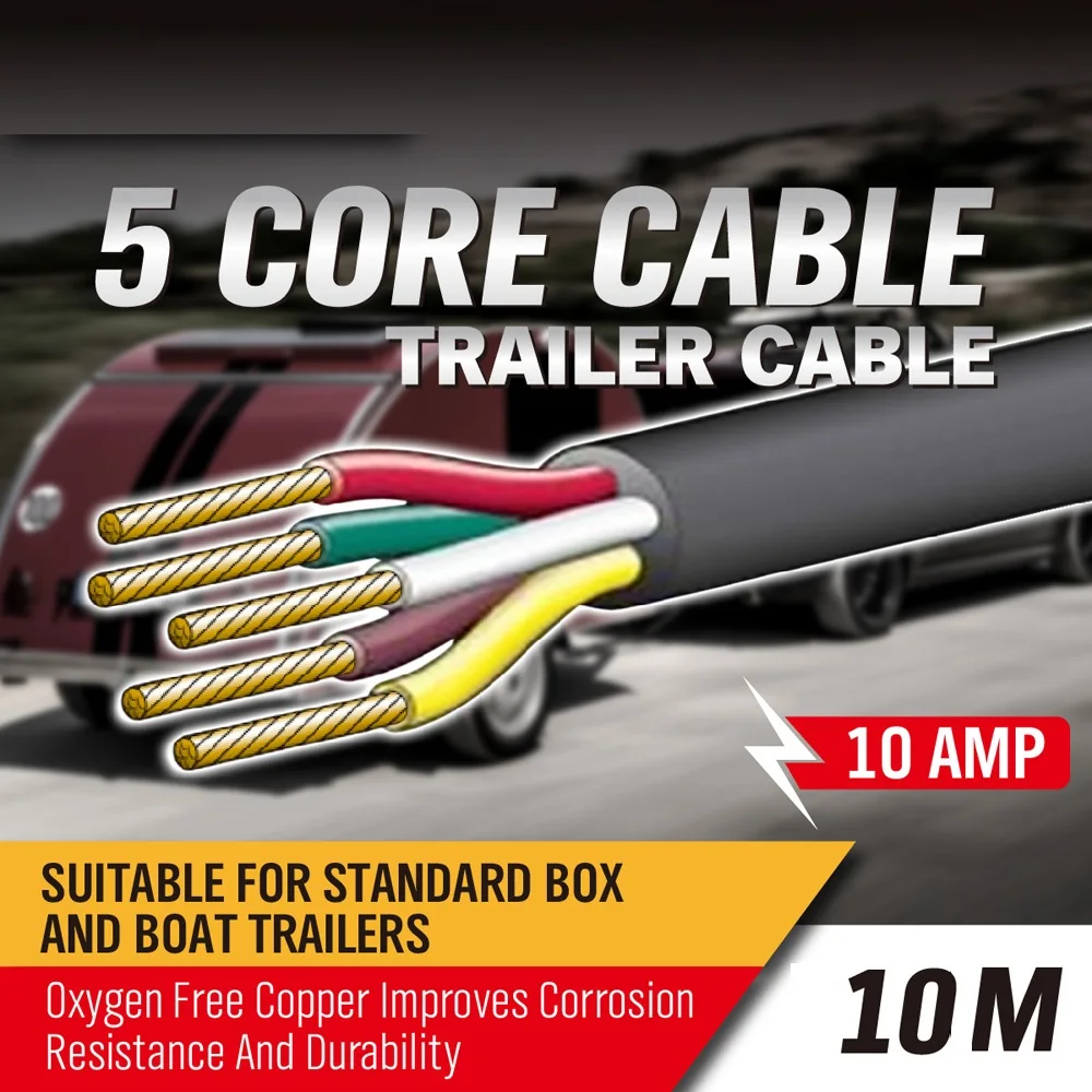 

SEDY 10M 5 Core Trailer Cable 2.5mm Train Wire Caravan Plug Socket Wiring NARVA 5852