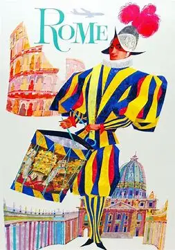 

ROME vintage travel posters SILK POSTER Decorative Wall painting 24x36Inch