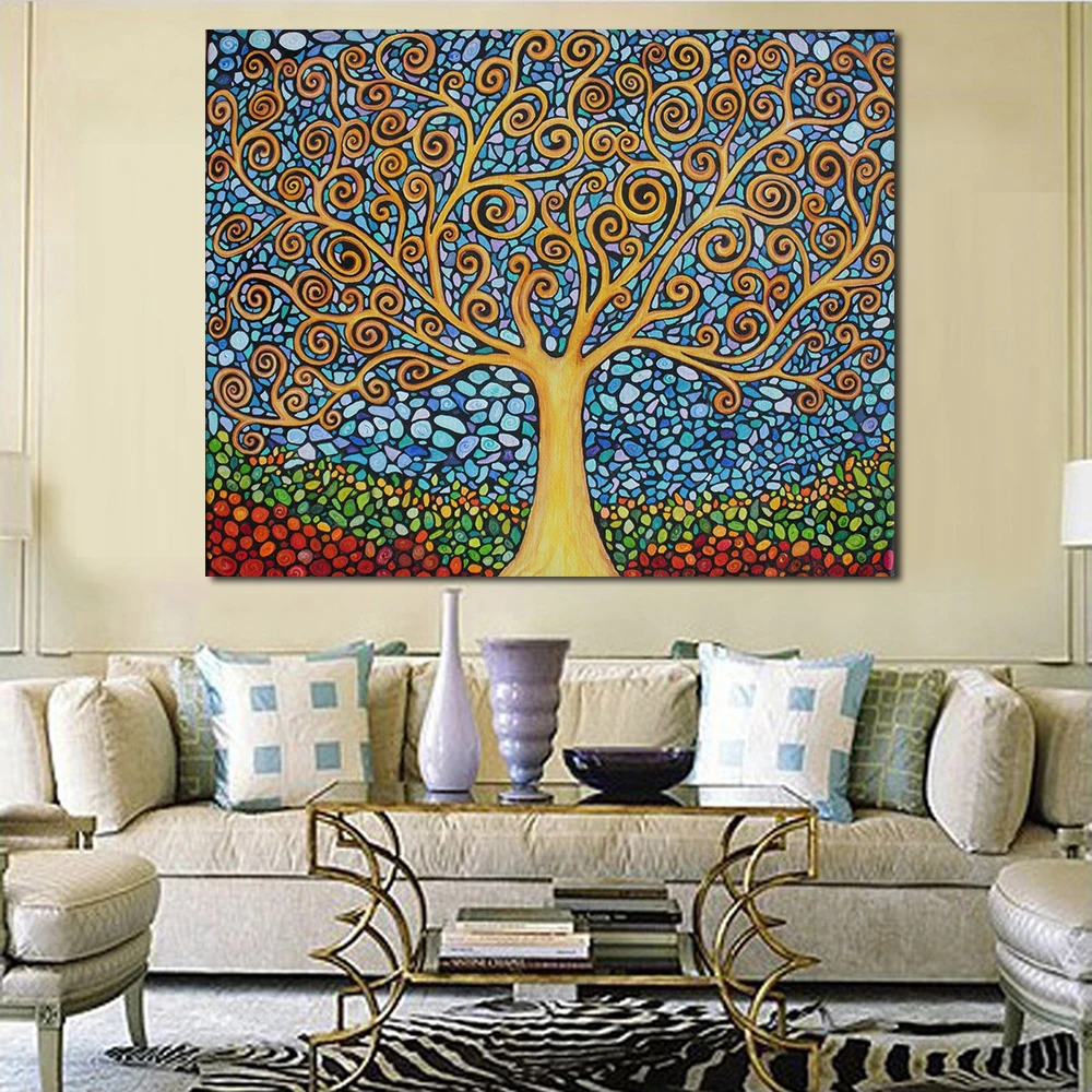 

JQHYART абстрактное искусство дерево картины настенные картины для гостиной настенная живопись Домашний декор холст искусство без рамки карт...