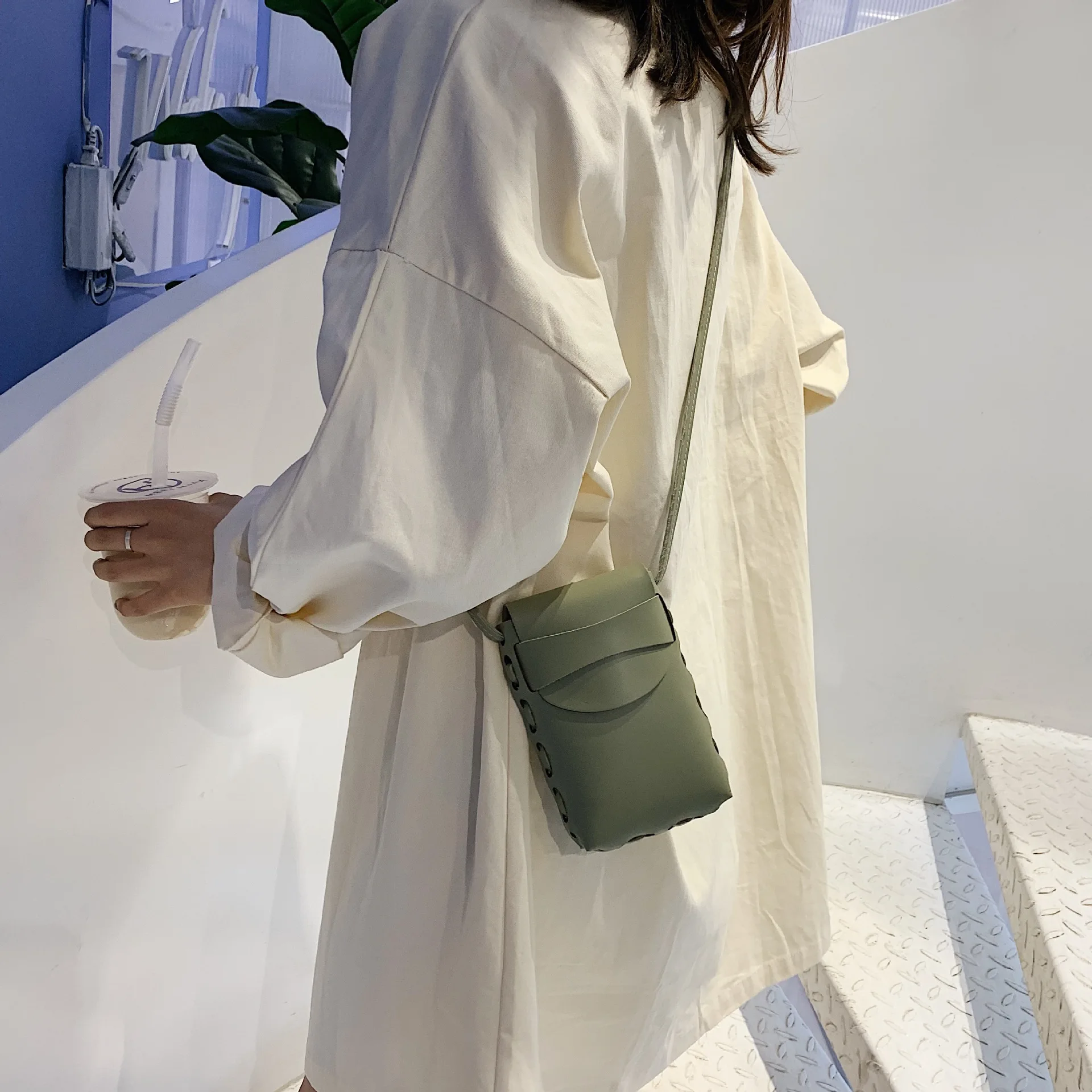 Youda оригинальный нишевый дизайн сплошной цвет Дамский Мобильный телефон сумка