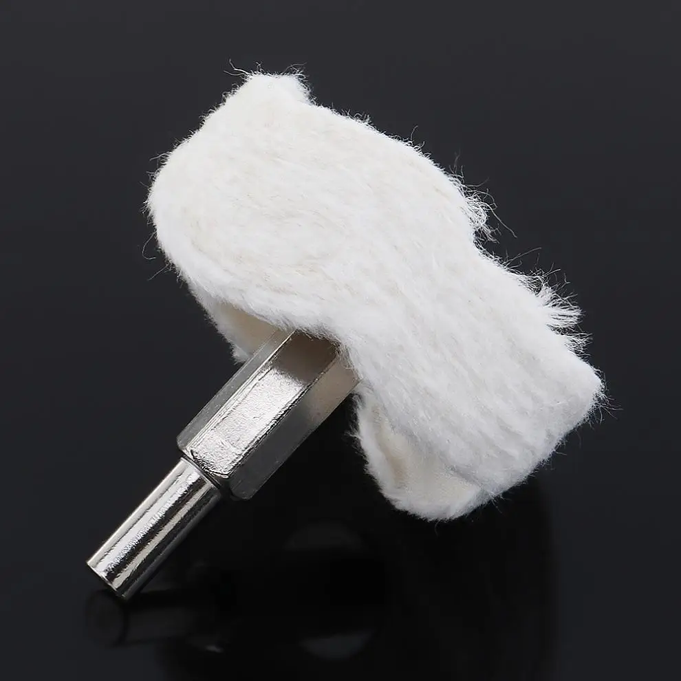 

T-shaped White Cloth Polishing Wheel Mirror Polishing Buffer Cotton Pad with 6mm Shank Diameter for Surface Polishing / Grinding