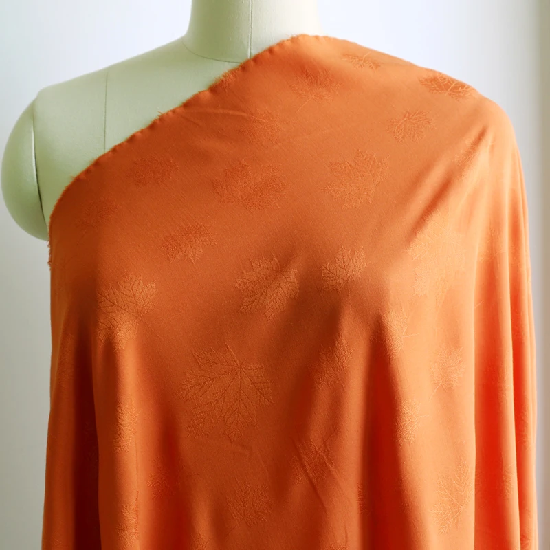 50 см * 140 Оранжевый Кленовый лист вискоза Материал мягкое платье пижамы ткань